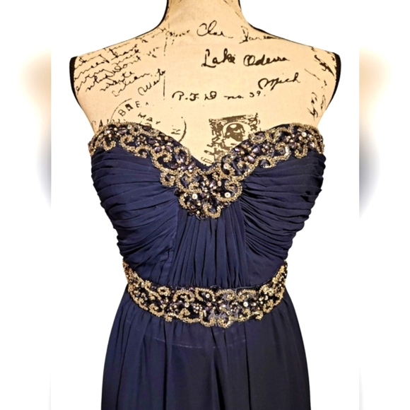 Bee Darlin Navy Blue Strapless Dress - Picture 3 of 12